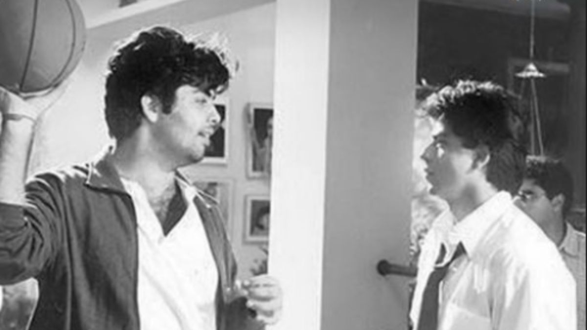 karan-johar-shares-throwback-photo-from-kuch-kuch-hota-hai-set-when-shah-rukh-khan-pulled-his-leg-for-not-knowing-basketball